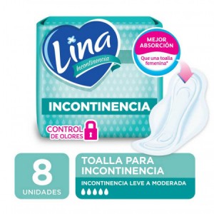 LINA TOALLITAS INCONTINENCIA x 8u
